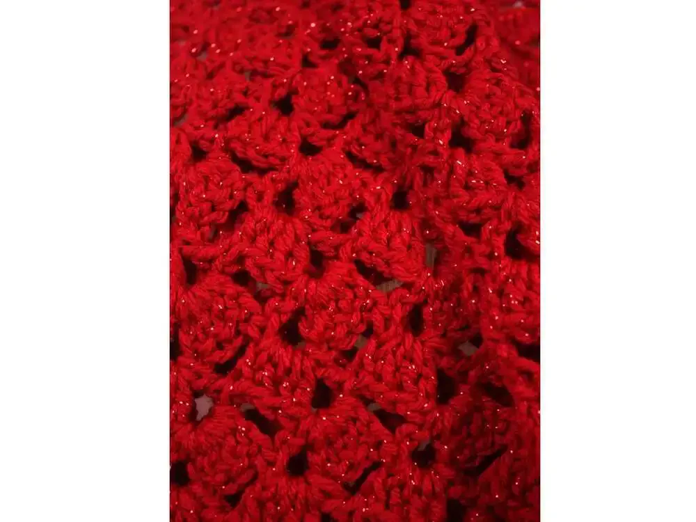 Crocheted Red Sparkle Scarf